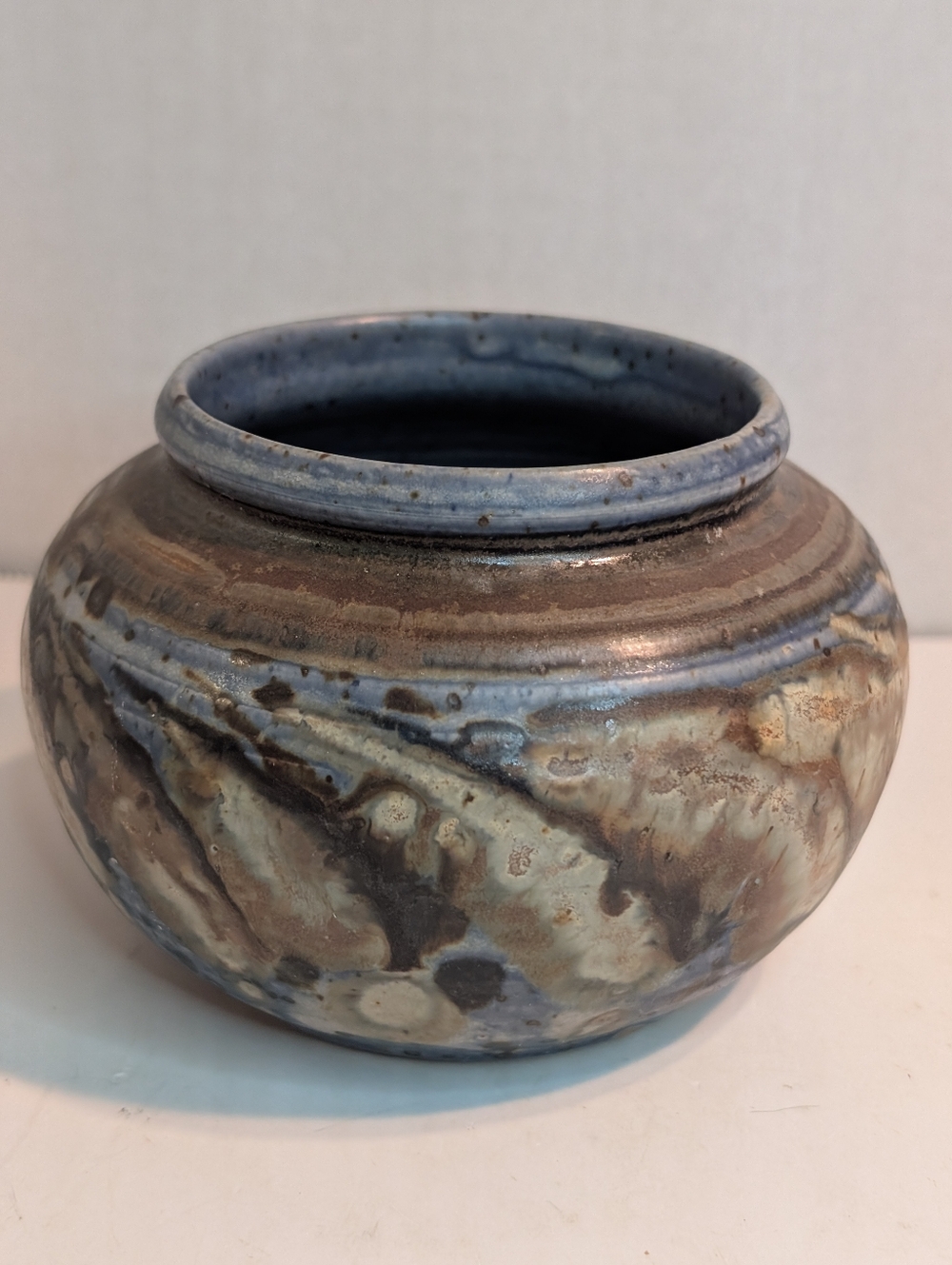 Pinecraft Pottery Low Vase From Aylmar, Signed Shown In Photo. 1995